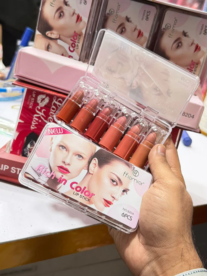 Ffiomror "Love Kiss" & "Rich in Color" 6-Piece Mini Matte Lipstick Set