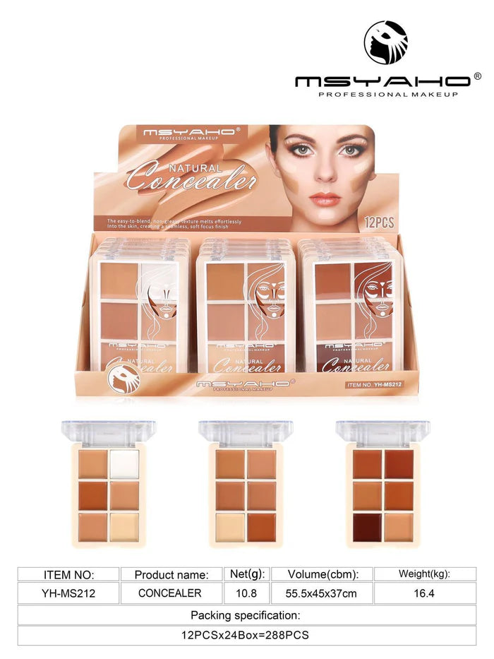MSYAHO Professional Natural Concealer Palette Display