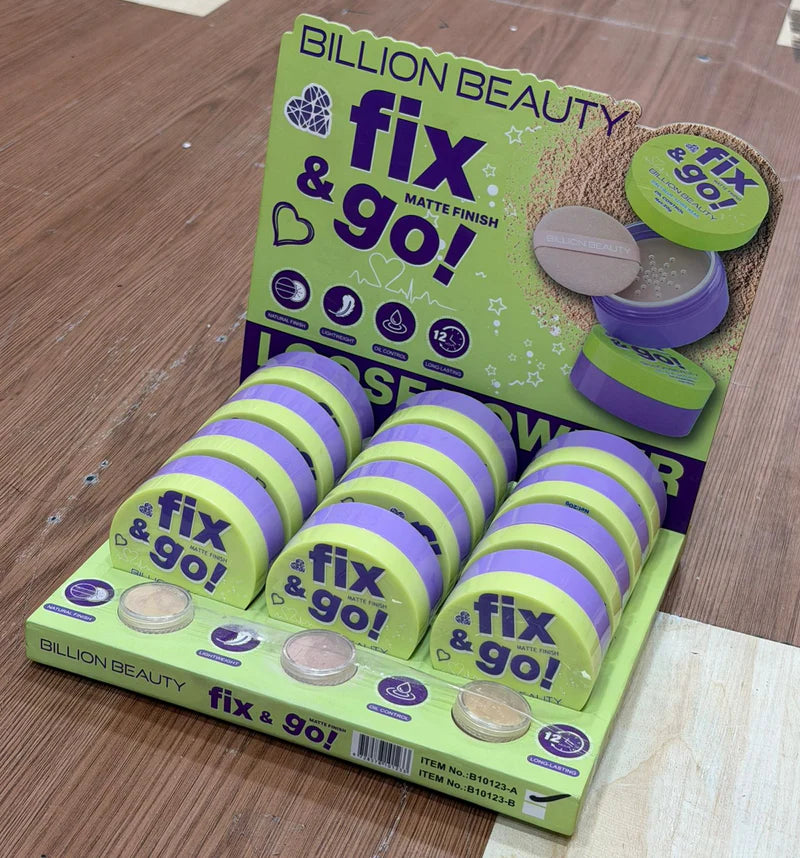 Fix & Go! Matte Finish Loose Powder by Billion Beauty