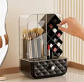 Luxe 3-in-1 Acrylic Cosmetic & Lipstick Organizer with Quilted Dust-Proof Drawer