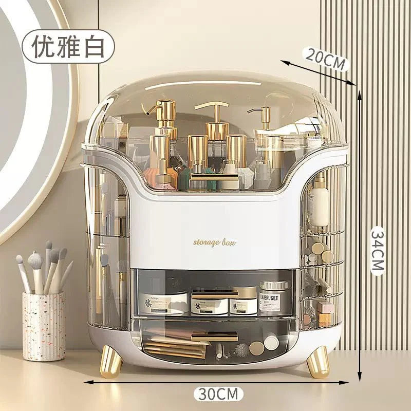 Luxury Desktop Cosmetic Organizer, Dustproof and Waterproof Makeup Vanity Organizer