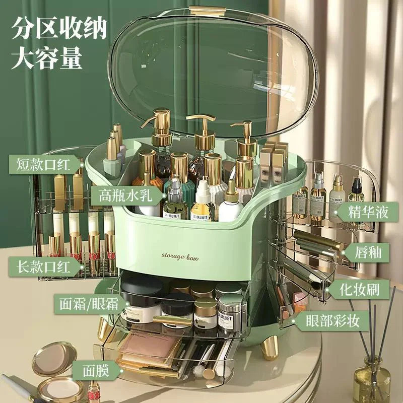 Luxury Desktop Cosmetic Organizer, Dustproof and Waterproof Makeup Vanity Organizer
