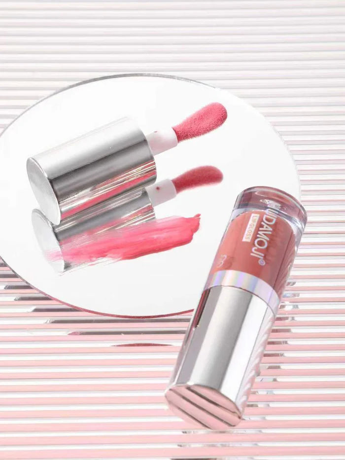 Huda Moji Cherry Blossom Lip Gloss Natural Moisturizing Easy Color Matte Lip Glaze Cross-border