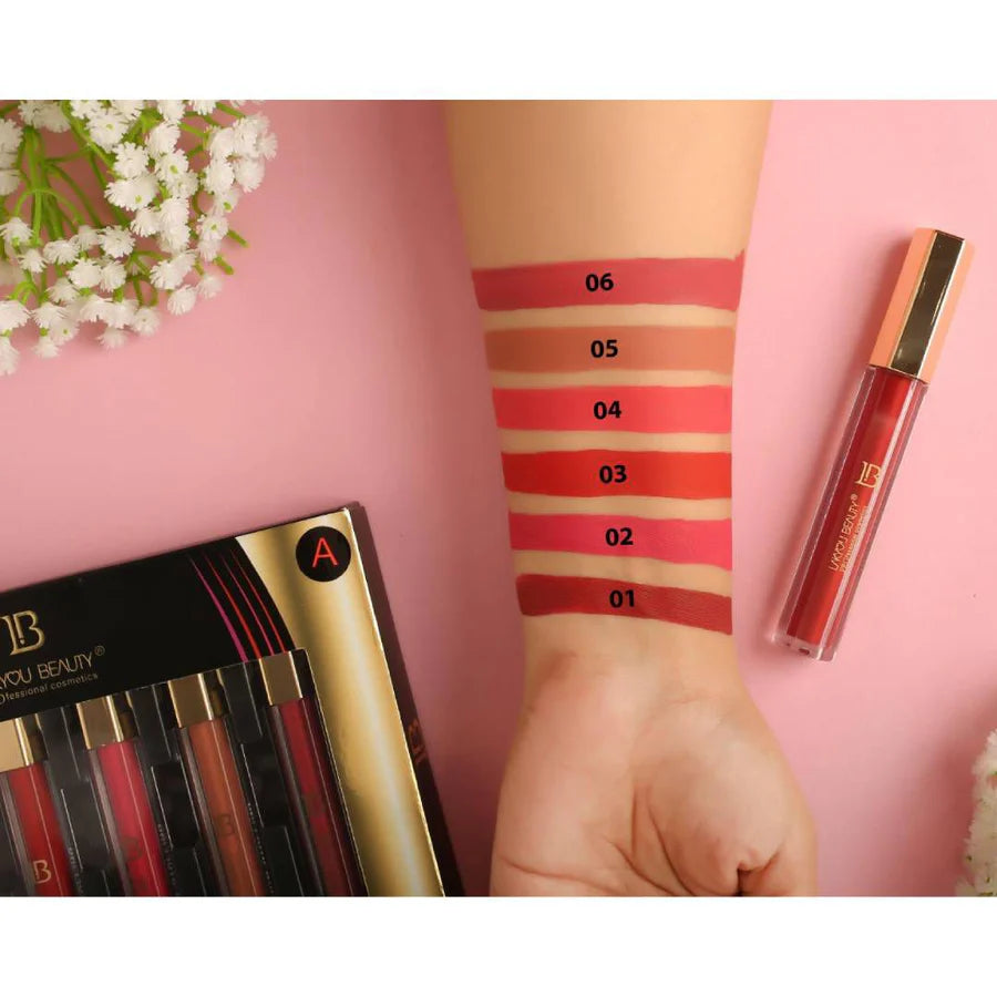 Lakyou Beauty 6pcs Matte Allure Liquid Lipstick
