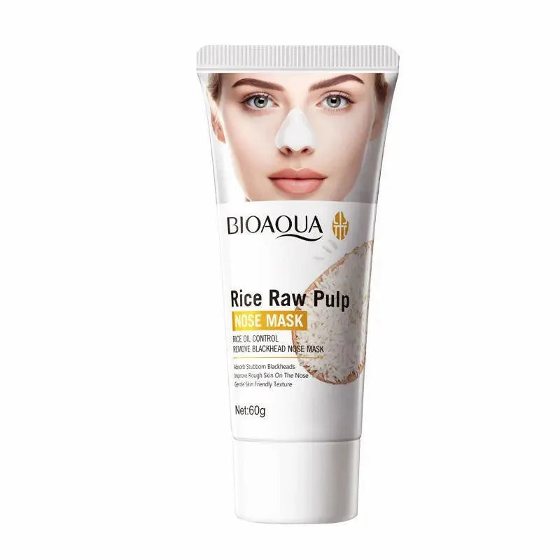 BIOAQUA Rice Raw Pulp Nose Mask (60g) – Deep Cleansing & Blackhead Remover for Smooth Skin