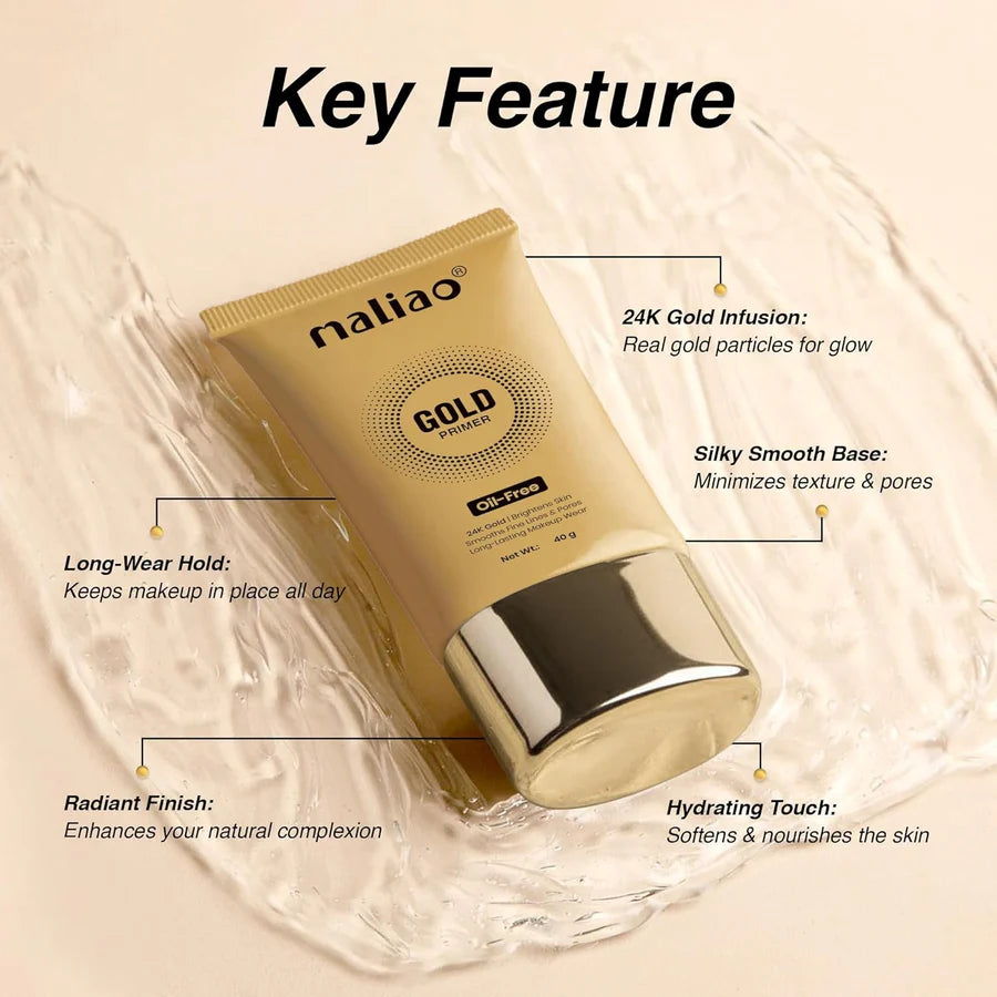 Maliao 24K Gold Gel Oil Free Primer - 40 ml (Gold)