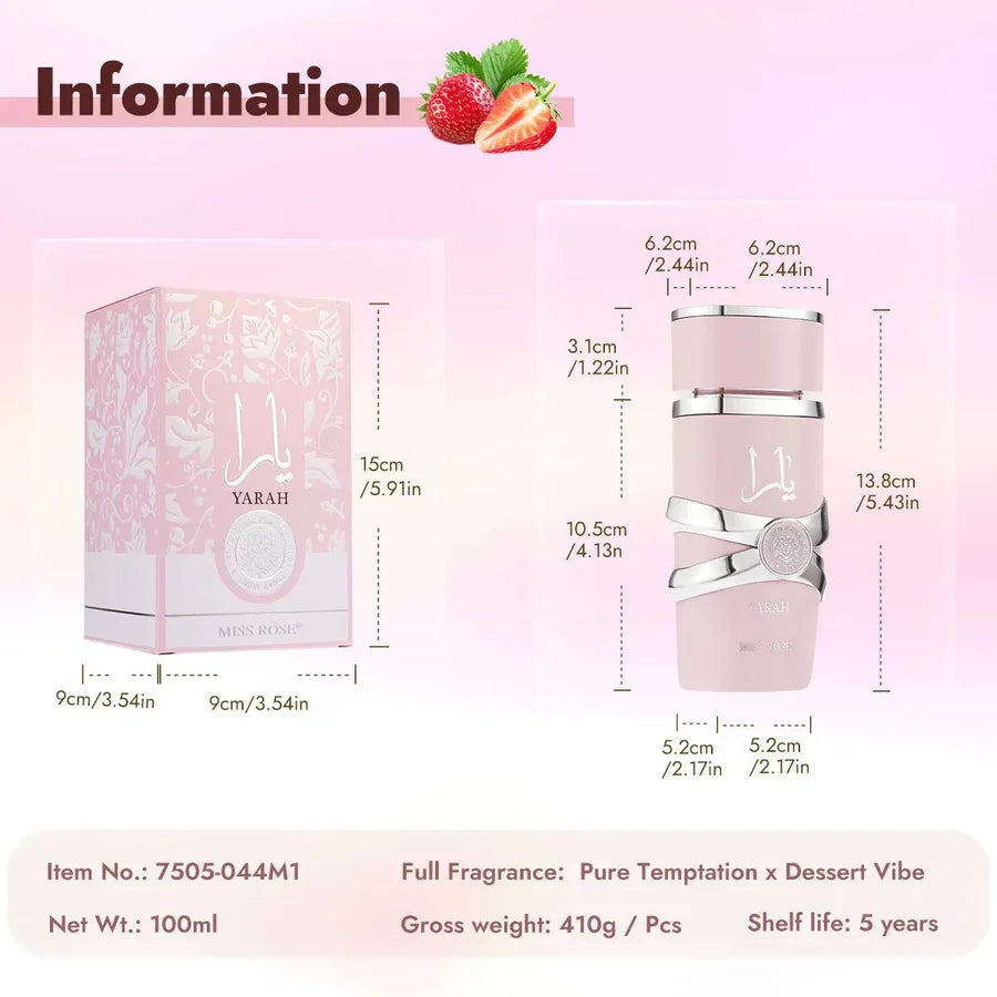 Miss Rose YARAH Perfume – 100ml of Timeless Elegance