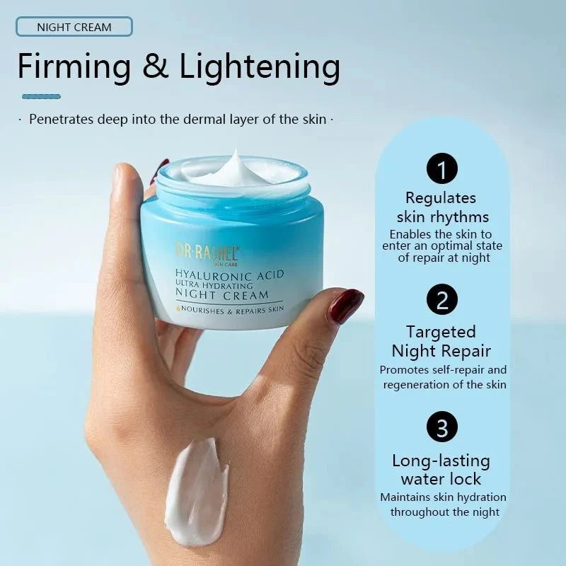 DR.Rashel Skin Care Hyaluronic Acid Ultra Hydrating Whitening Night Cream 50g- DRL-1929