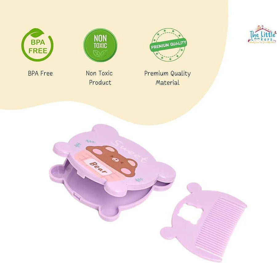 Cute Kawaii Pastel Bear 2-in-1 Folding Mirror & Comb Compact