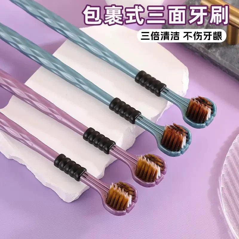 Three sides pack of 2 tooth brush