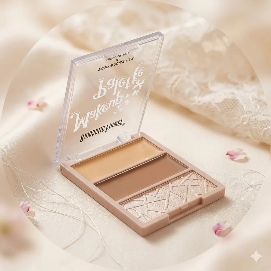 Romantic Flower 2‑Color Concealer & Highlighter – Dual Finish Glow