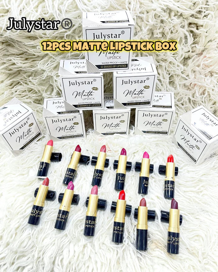 julyStar 12pcs Matte Lipstick Box – Bold, Long‑Lasting Shades