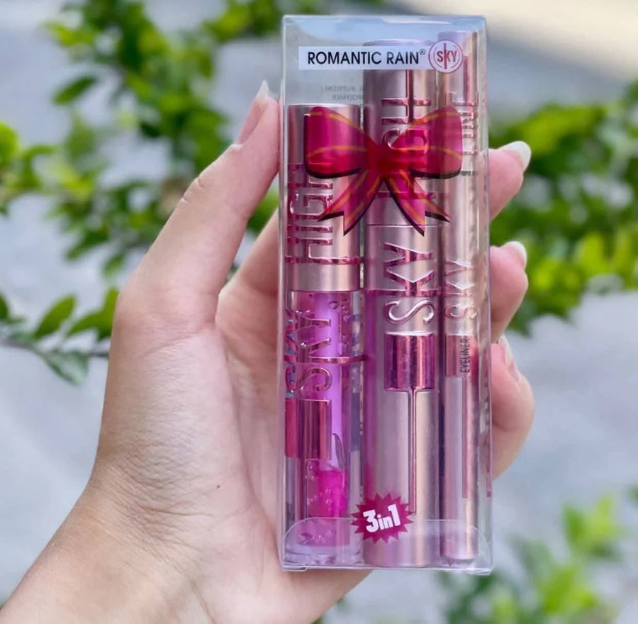 Romantic Rain 3pcs Sky High Set – Mascara, Eyeliner & Lip Gloss