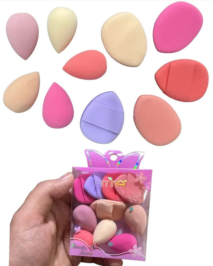 10pcs Mini Puff Tool Set – Makeup Sponge Kit