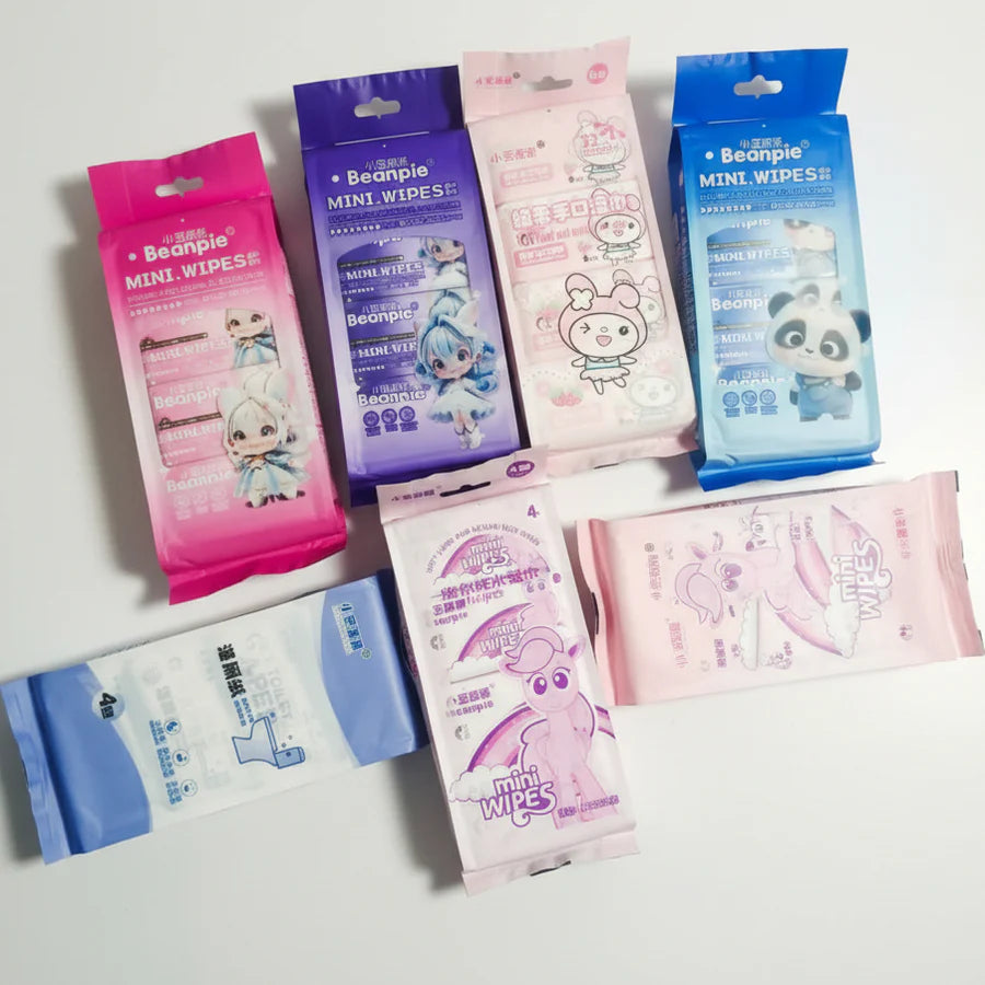 Beanpie 32‑Sheet Mini Wipes Pack | Pocket‑Size Hygiene (Random)