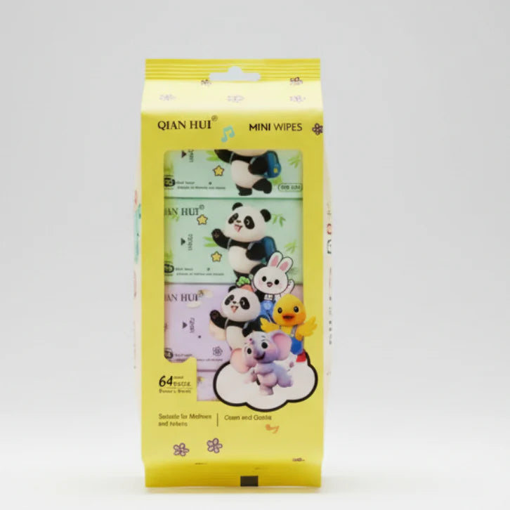 Beanpie 64‑Sheet Mini Wipes Pack | 8 Pocket‑Size Packs