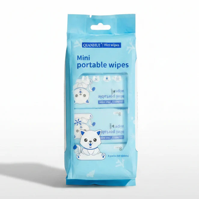 Beanpie 64‑Sheet Mini Wipes Pack | 8 Pocket‑Size Packs