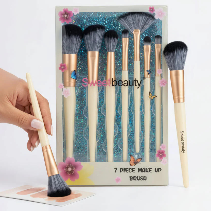 Sweet Beauty 7‑Piece Makeup Brush Set | Everyday Essentials