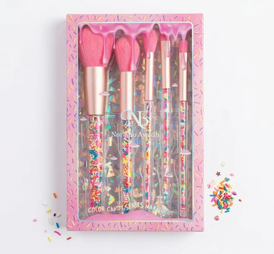 Color Candy Series 5‑Piece Makeup Brush Set | Vibrant Essentials