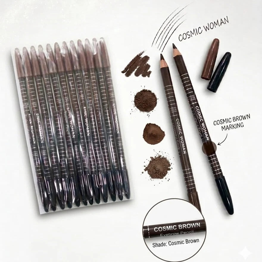 COSMIC WOMAN 2‑in‑1 Eyebrow & Eyeliner Pencils | Define & Enhance Effortlessly