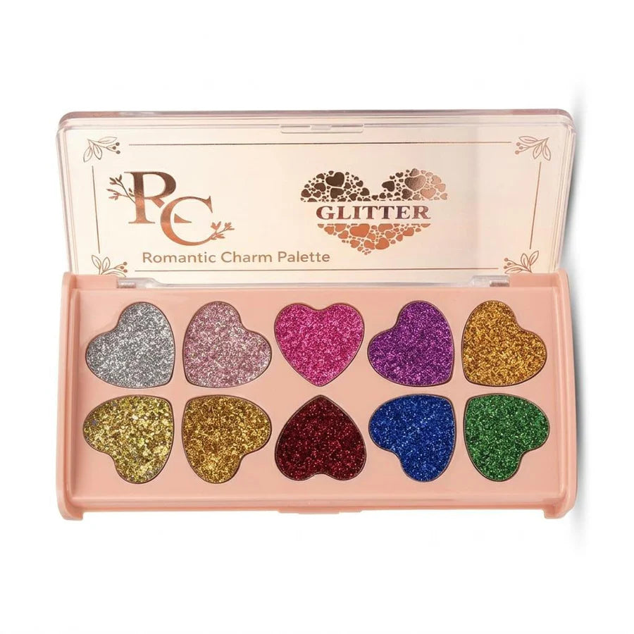 Romantic Charm Glitter Eyeshadow Palette | 10 Sparkling Shades