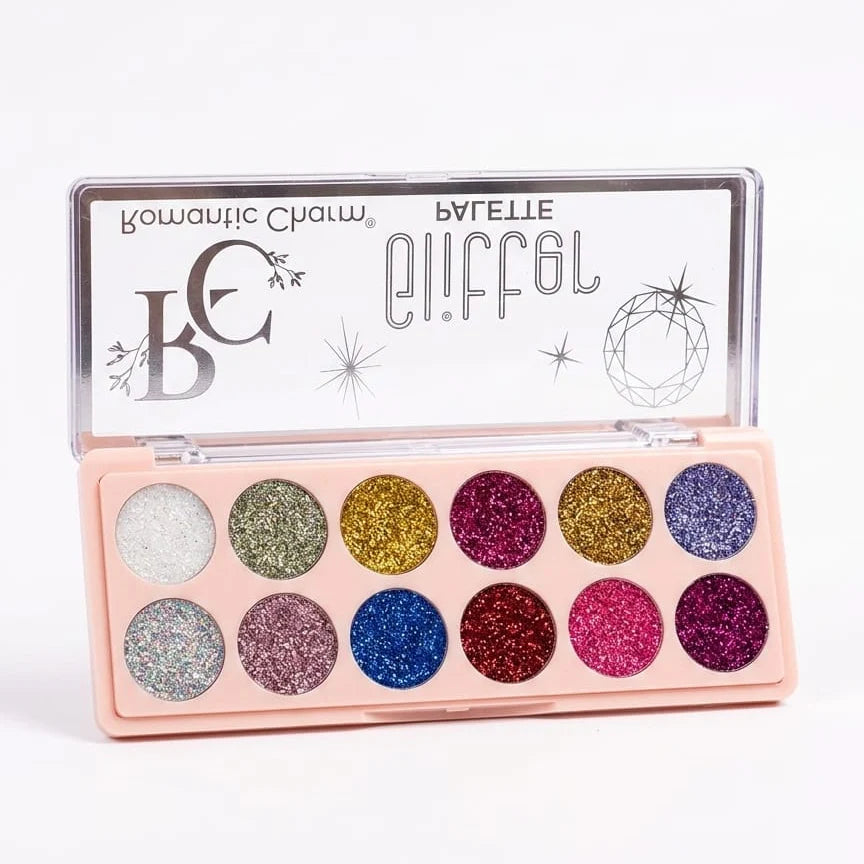 Romantic Charm Glitter Eyeshadow Palette | 12 Sparkling Shades
