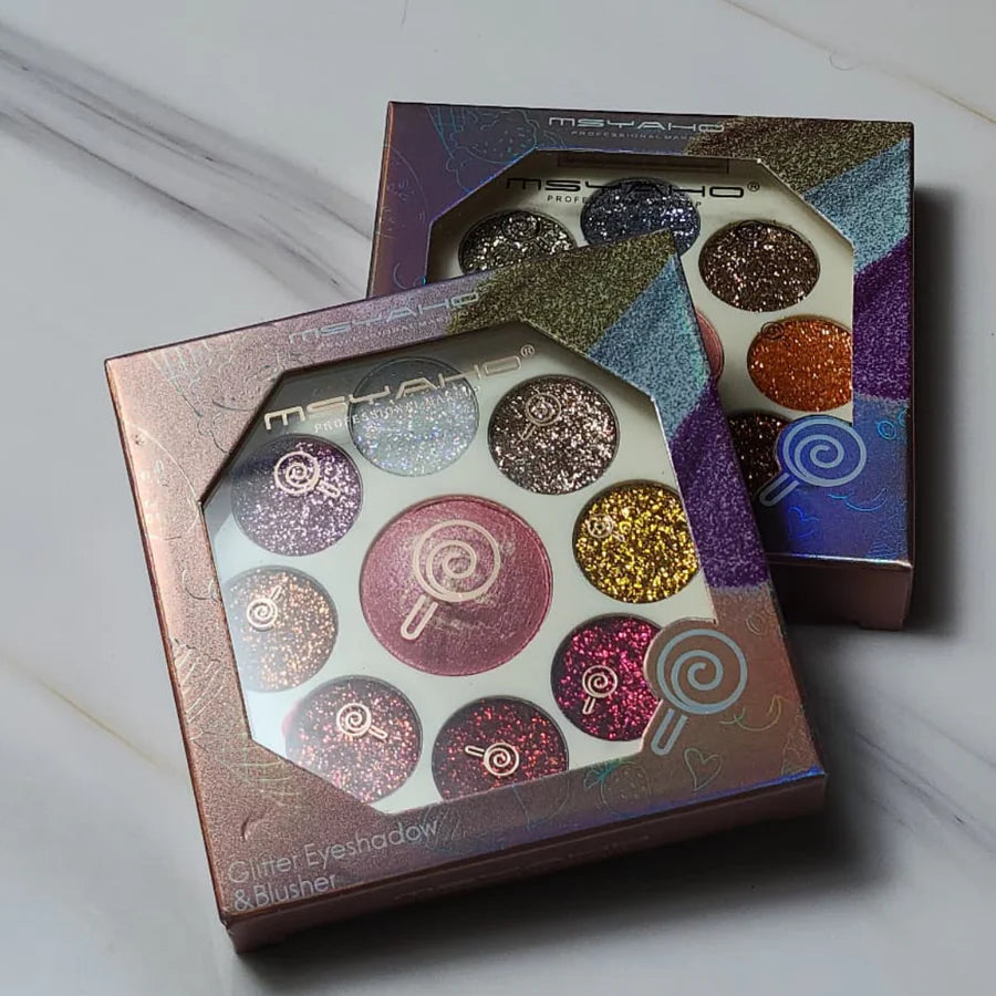 MSYAHO YH353 Glitter Eyeshadow & Blush | Dual Glow Palette