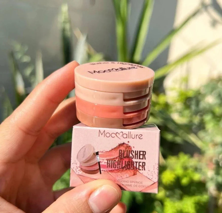 **Mocallure 3-in-1 Blush & Highlighter Glow Kit**