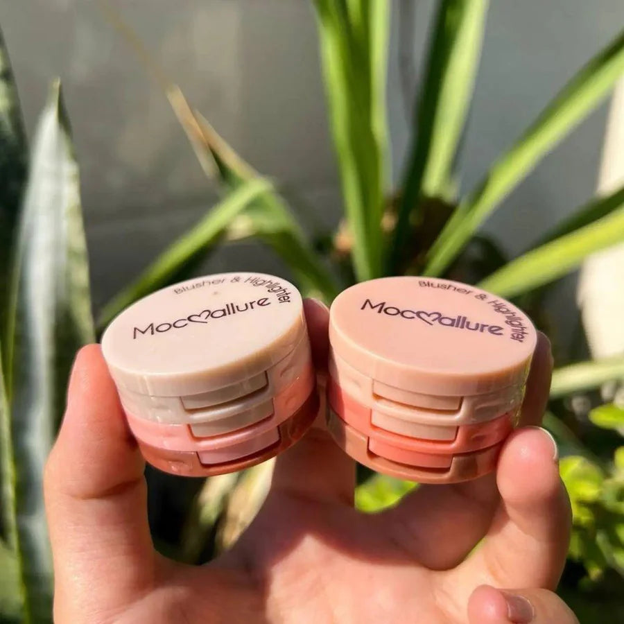 **Mocallure 3-in-1 Blush & Highlighter Glow Kit**