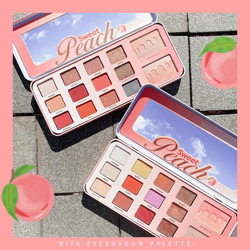**Biya 12 Colors Sweet Peach Eyeshadow Palette**