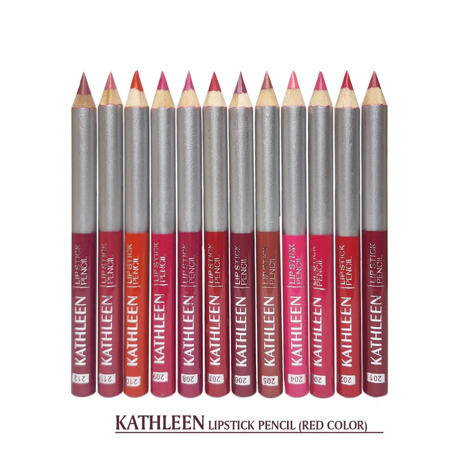 KATHLEEN Pack Of 12 Jumbo Nude And Red Lipstick Pencils