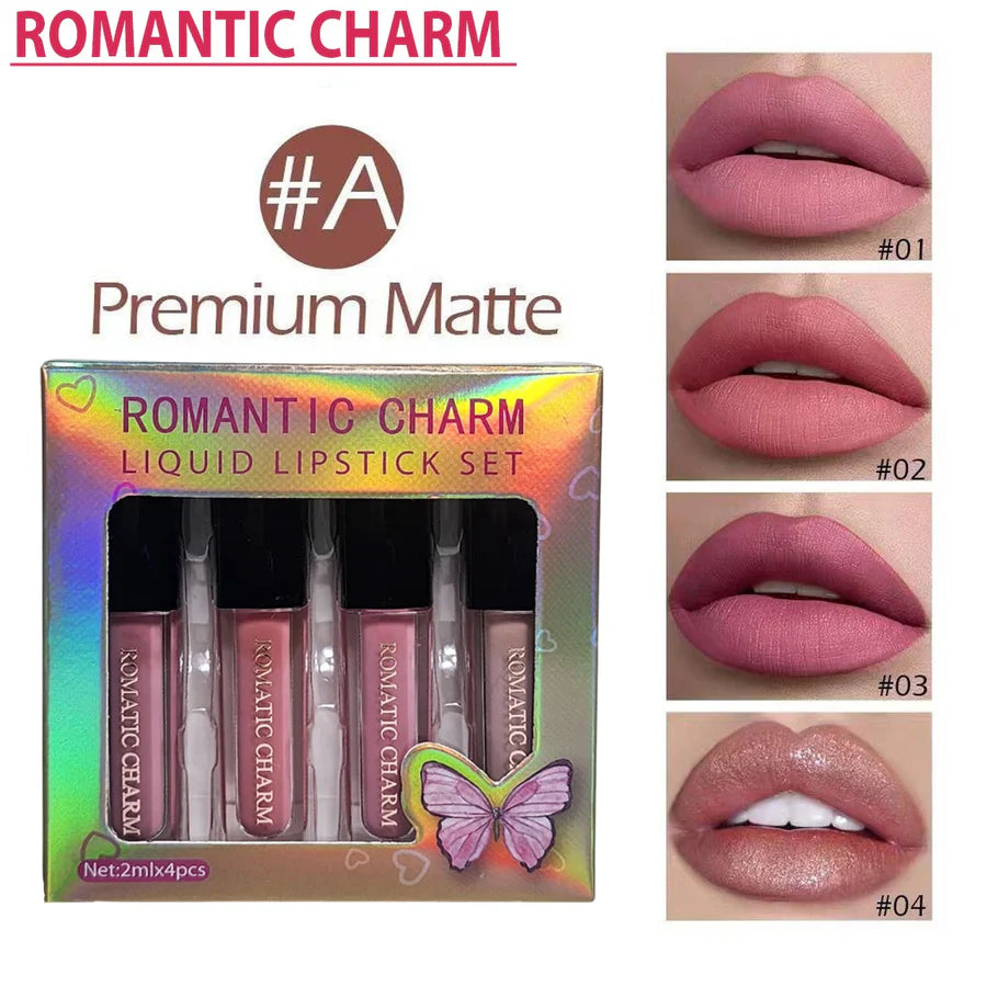 **GEGEMOON 4PCS Liquid Matte Lipstick Set**