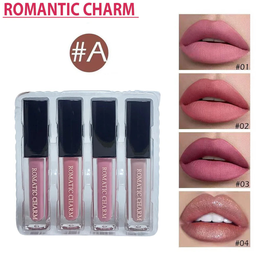 **GEGEMOON 4PCS Liquid Matte Lipstick Set**