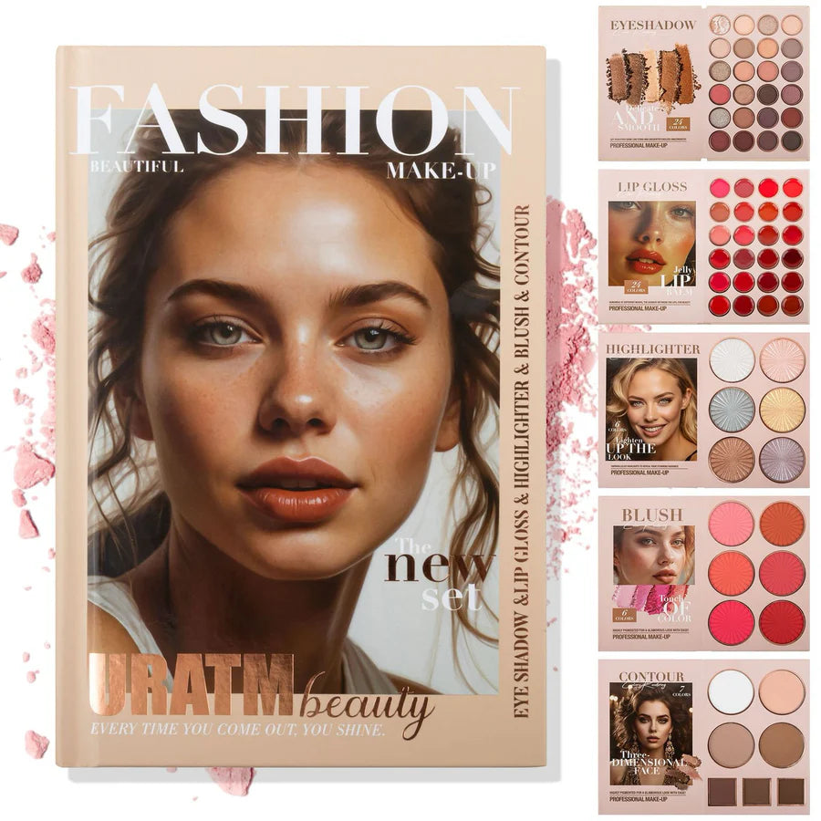 URATM 5 Pages All-in-One Makeup Book Palette | Eyeshadow & Lip Gloss