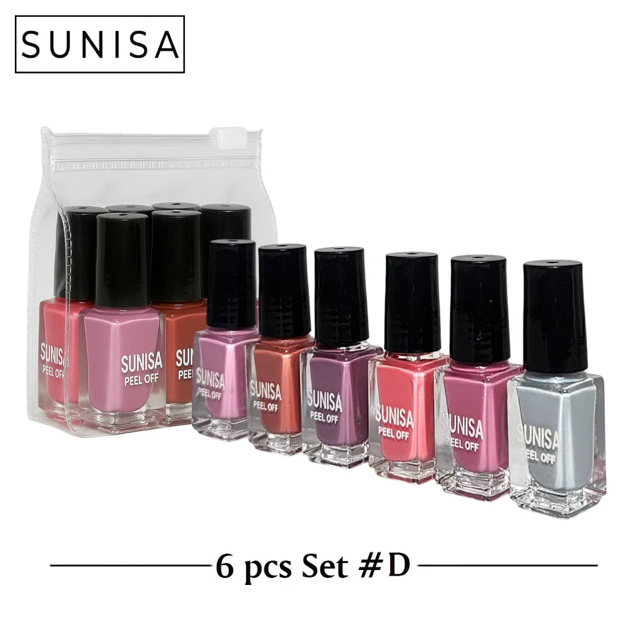 New Sunisa 6pcs Set Matte Nail Polish / Peel Off