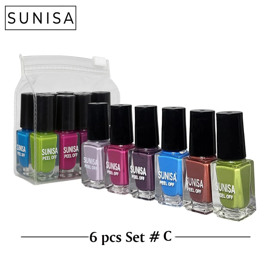New Sunisa 6pcs Set Matte Nail Polish / Peel Off