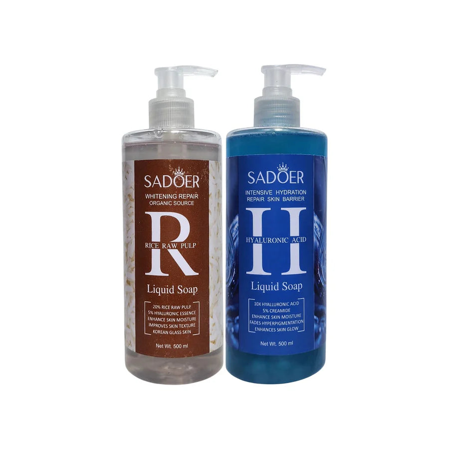 SADOER Rice Raw Pulp Liquid Soap – Whitening Repair & Moisturizing Cleanser Hand Soap (500ml)
