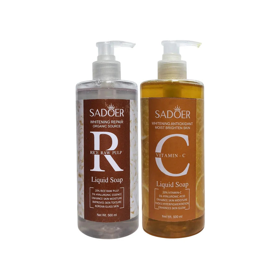 SADOER Rice Raw Pulp Liquid Soap – Whitening Repair & Moisturizing Cleanser Hand Soap (500ml)