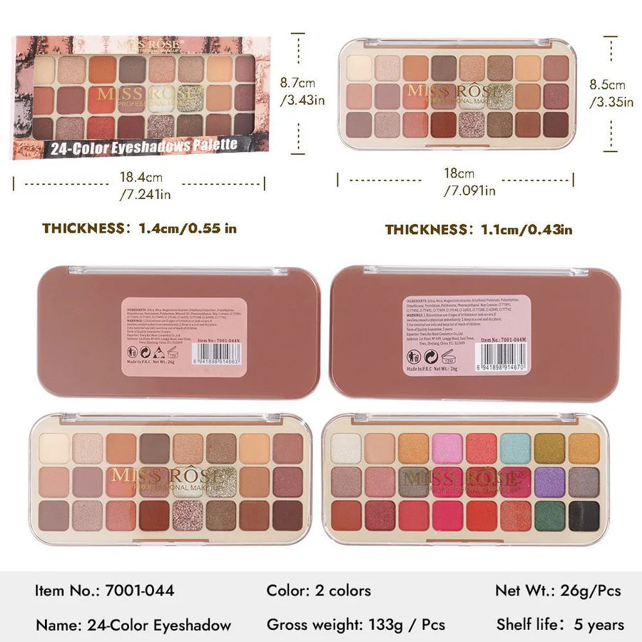 Miss Rose 24 Color Versatile Eyeshadow Palette : 7001-044N.