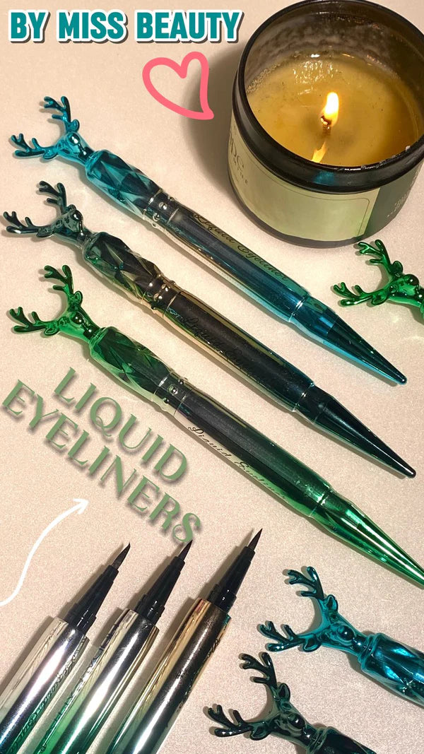 "Deer Look Back" Silky Liquid Eyeliner – Precision Tip with Elegant Antler Design