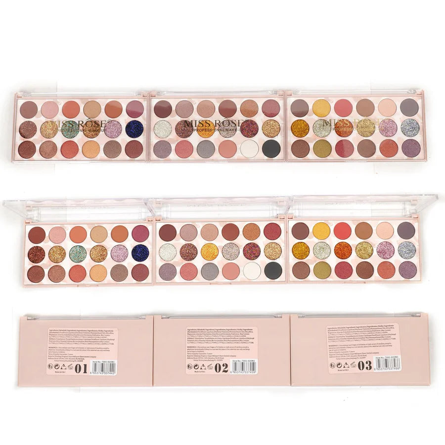 Miss Rose 12 color eyeshadow and 6 color glitter palette (12+6)