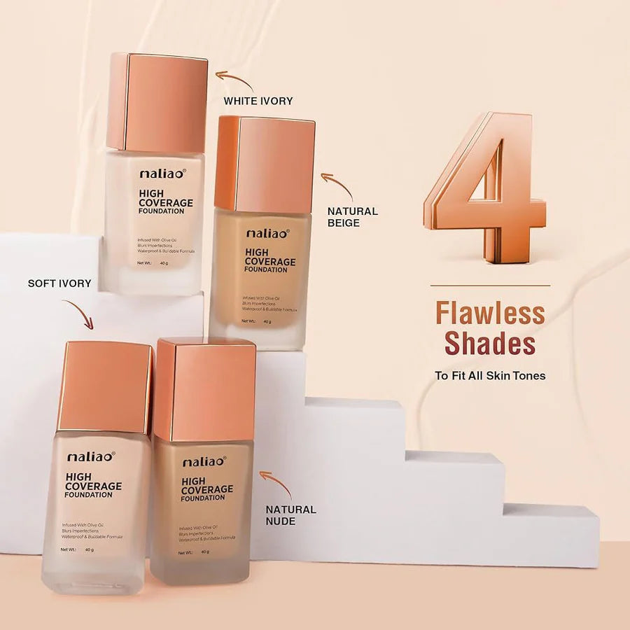 Maliao High Coverage Waterproof Base Foundation Flawless All-Day Glam