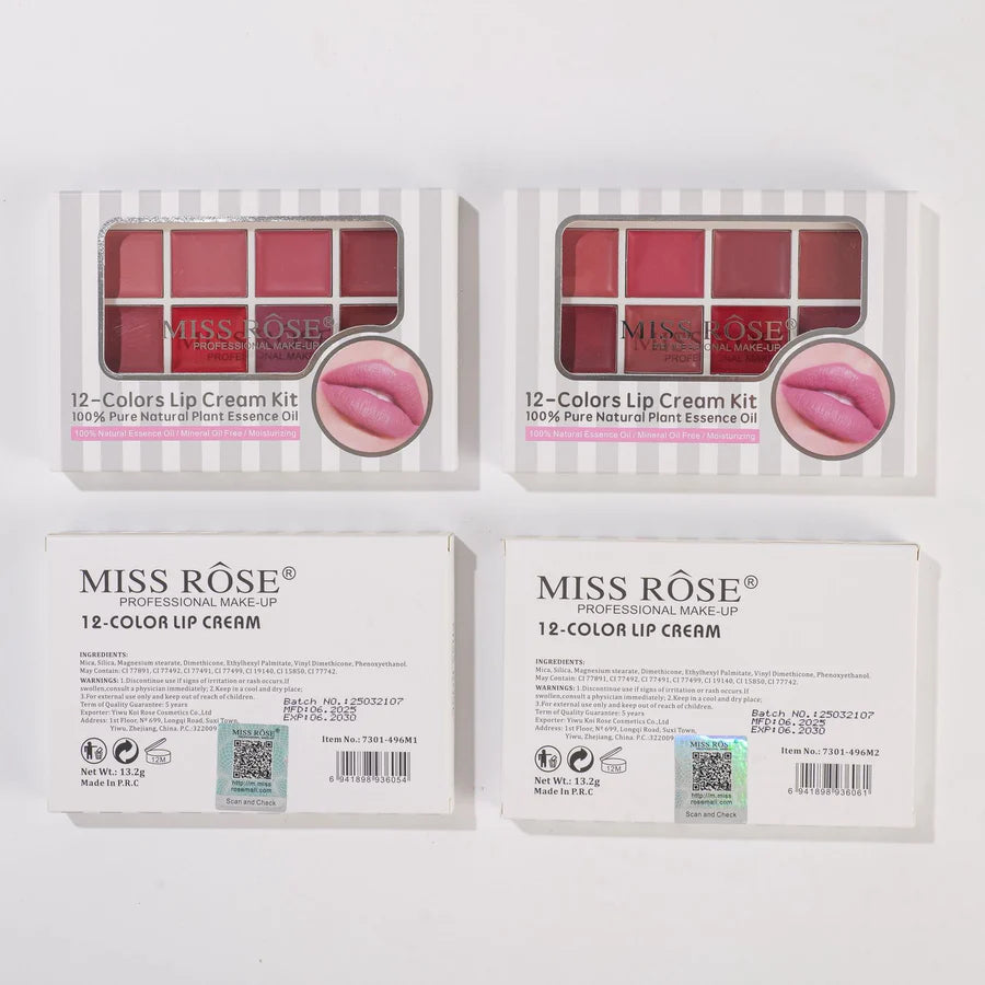 Miss Rose 12 Color Lipstick Palette