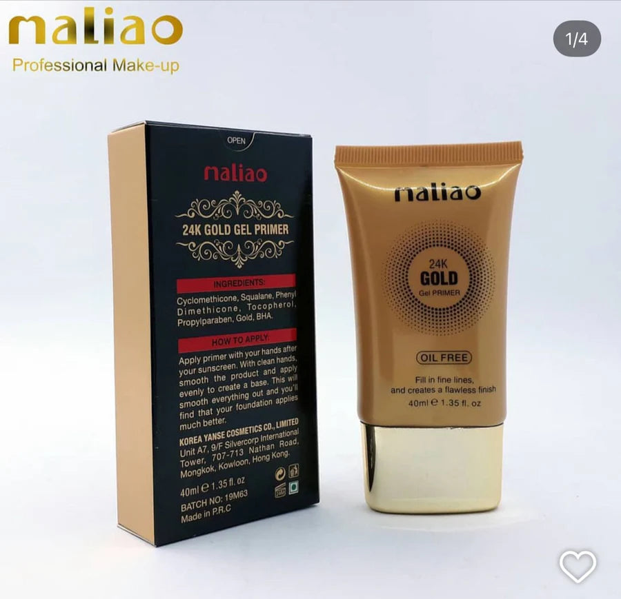 Maliao 24K Gold Gel Oil Free Primer - 40 ml (Gold)