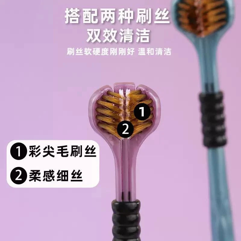 Three sides pack of 2 tooth brush