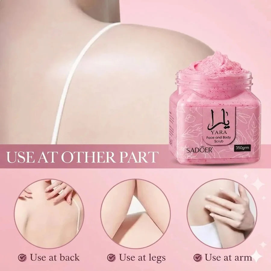 Yara Pack of 04 Luxury Body Care & Fragrance Set – Shower Gel, Perfume, Body Scrub & Mist
