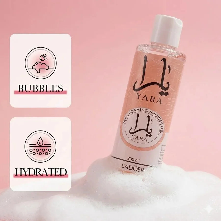 Yara Pack of 04 Luxury Body Care & Fragrance Set – Shower Gel, Perfume, Body Scrub & Mist