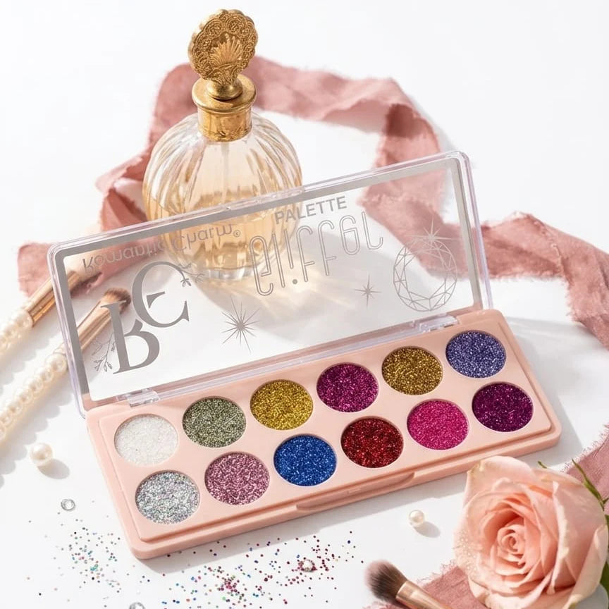 Romantic Charm Glitter Eyeshadow Palette | 12 Sparkling Shades