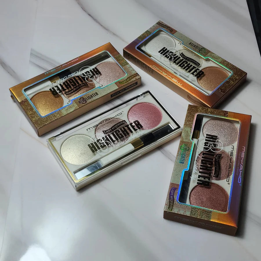 MSYAHO Professional Blusher Palette | YH546A , 3 Radiant Colors