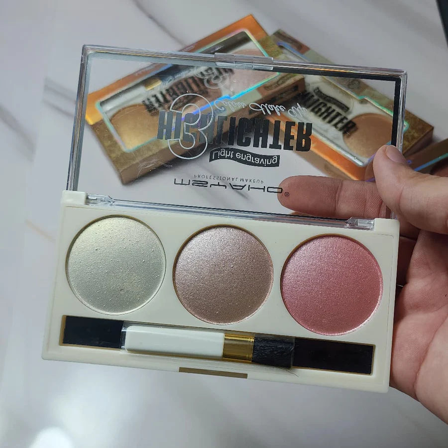 MSYAHO Professional Blusher Palette | YH546A , 3 Radiant Colors